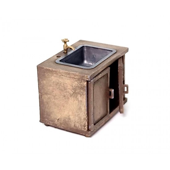 1/35 Miniature Furniture Vintage Kitchen Sink with Detachable Doors