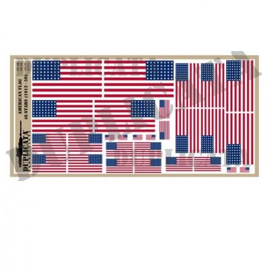 1/72, 1/48, 1/35, 1/32 American Flag 48 Stars 1912-1959