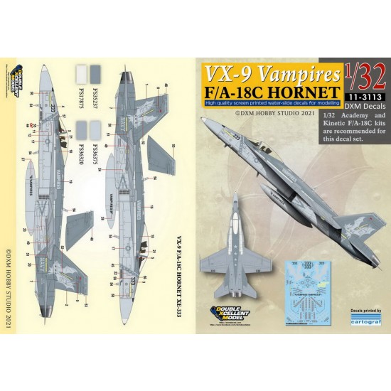 1/32 USN F/A-18C Hornet VX-9 Vampires Decals for Academy/Kinetic kits