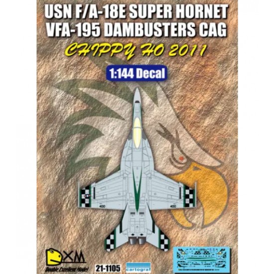 Decals for 1/144 USN F/A-18E VFA-195 Dambusters CAG 2011 ChippyHo