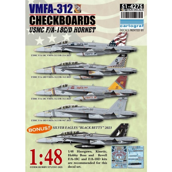 1/48 USMC VMFA-312 VMFA-115 F/A-18C/D Decal for Hasegawa/Kinetic/HobbyBoss/Revell