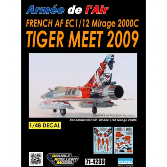 Decals for 1/48 French AF M2000C EC1/12 Tigermeet 2009