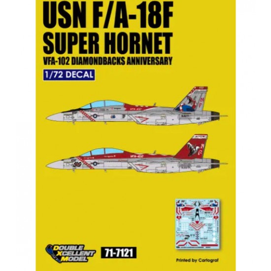 Decals for 1/72 USN F-18F VFA-102 Diamondbacks