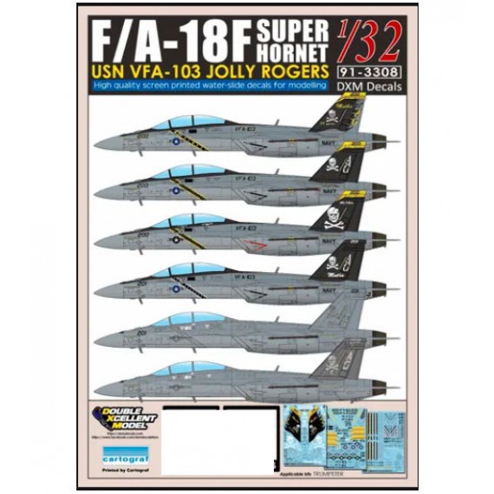 Decals for 1/32 USN F/A-18F Super Hornet VFA-103 