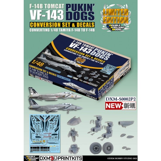 1/48 USN F-14B Tomcat VF-143 Pukin' Dogs Conversion set for Tamiya F-14D kit