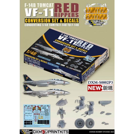 1/48 USN F-14B Tomcat VF-11 Red Rippers Conversion set for Tamiya F-14D kit