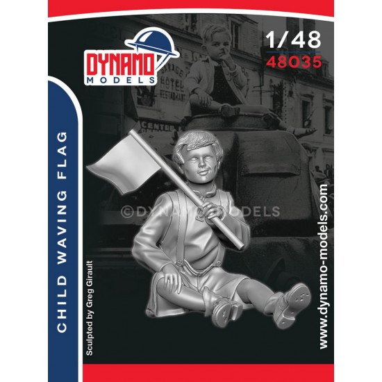 1/48 Little Boy Waving Flag
