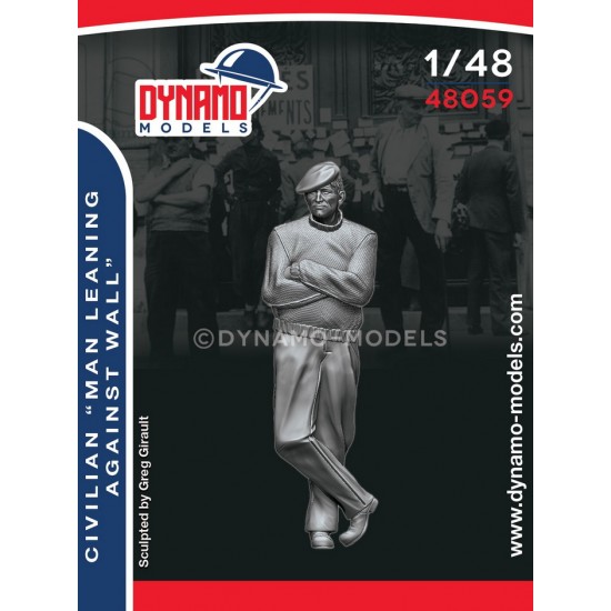 1/48 Civilian Man Leaning Against Wall