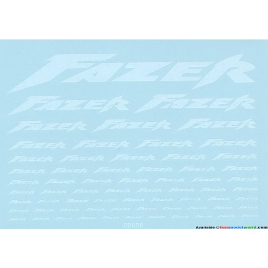 Decals - Fazer Logos (White) for 1/12, 1/18, 1/20, 1/24, 1/43 Scales