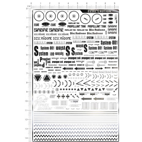 Metal Stickers for Propellant Tank Ambac System Sabre Zero Ewac
