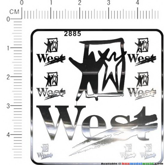 West Metal Logo Stickers Vol.2 for 1/12, 1/18, 1/20, 1/24, 1/43 Scales