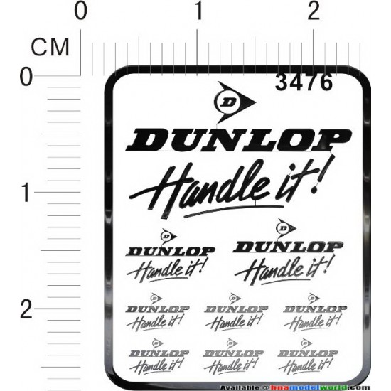 Dunlop Metal Logo Stickers Vol.6 for 1/12, 1/18, 1/20, 1/24, 1/43 Scales