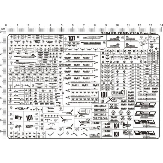 Metal Stickers for RG ZGMF-X10A Freedom Gundam (Silver)