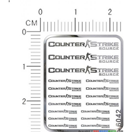 Counter Strike Metal Logo Stickers for 1/12, 1/18, 1/20, 1/24, 1/43 Scales