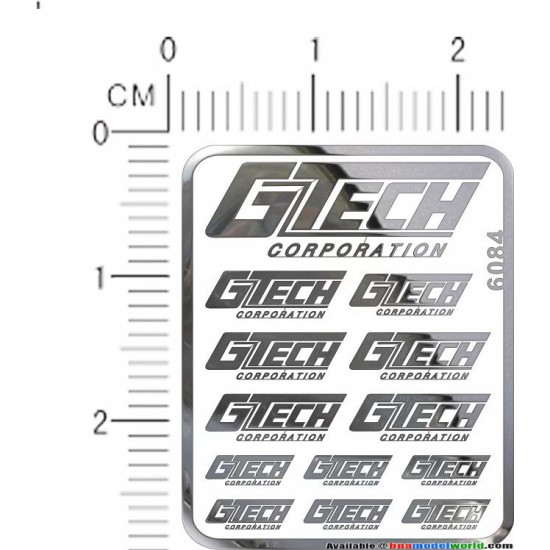 Gtech Metal Logo Stickers for 1/12, 1/18, 1/20, 1/24, 1/43 Scales