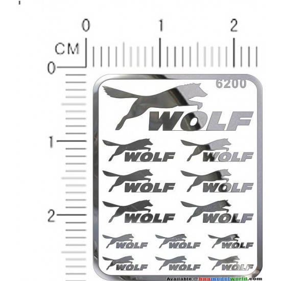 Wolf Metal Logo Stickers Vol.1 for 1/12, 1/18, 1/20, 1/24, 1/43 Scales