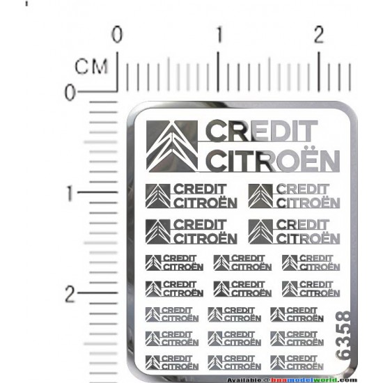 Credit Citroen Metal Logo Stickers for 1/12, 1/18, 1/20, 1/24, 1/43 Scales