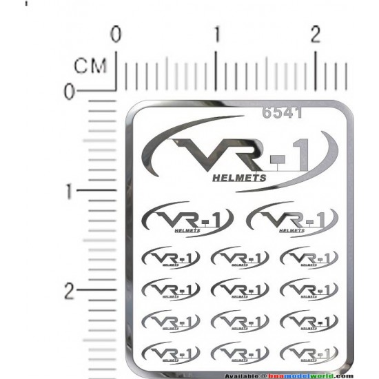VR-1 Helmets Metal Logo Stickers for 1/12, 1/18, 1/20, 1/24, 1/43 Scales