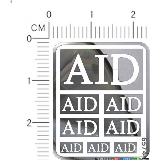 AID Metal Logo Stickers for 1/12, 1/18, 1/20, 1/24, 1/43 Scales