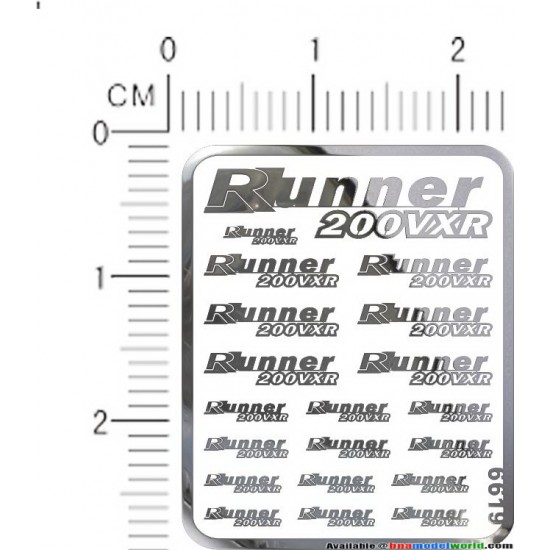 Gilera Runner VXR 200 Metal Logo Stickers for 1/12, 1/18, 1/20, 1/24, 1/43 Scale