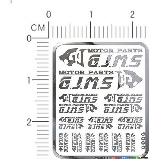 GJ Motor Parts Metal Logo Stickers for 1/12, 1/18, 1/20, 1/24, 1/43 Scales