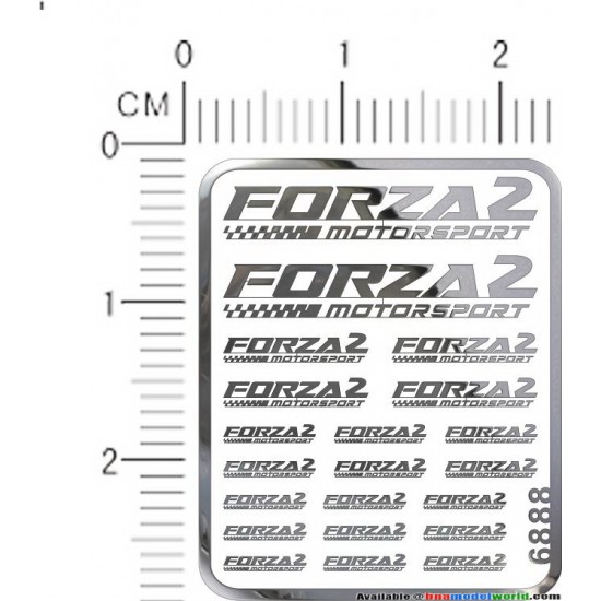 Forza 2 Motorsport Metal Logo Stickers for 1/12, 1/18, 1/20, 1/24, 1/43 Scales