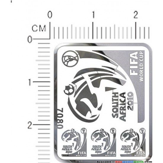 South Africa 2010 FIFA Metal Logo Stickers for 1/12, 1/18, 1/20, 1/24, 1/43 Scal