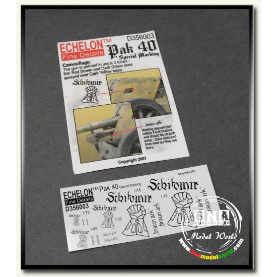 Decals for 1/35 Pak 40 Special Marking