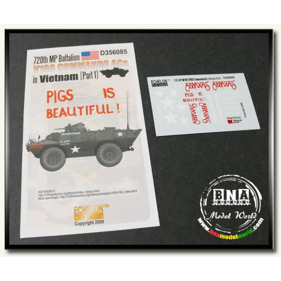 Decals for 1/35 720th Military Police Battalion V100s in Vietnam (Part 1)