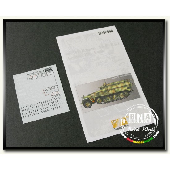 Decals for 1/35 LSSAH SdKfz.251/7 Ausf.Cs