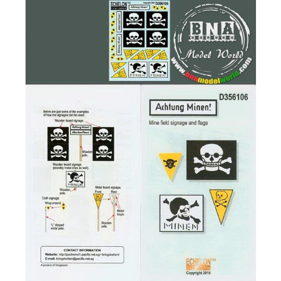 1/35 Achtung Minen! Mine Field Signage and Flags
