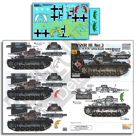 Decals for 1/16 4. Pz.Div. Panzer III Ausf.J