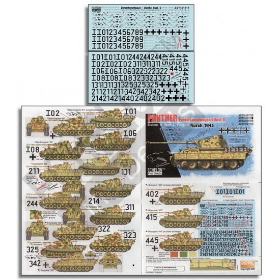 Decals for 1/35 "Batch 2" Pz.Abt.51 Panther Ds Kursk 1943