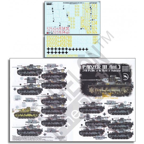 1/35 Panzer III Ausf J 24th Pz.Div at the Battle of Stalingrad (water-slide decals)