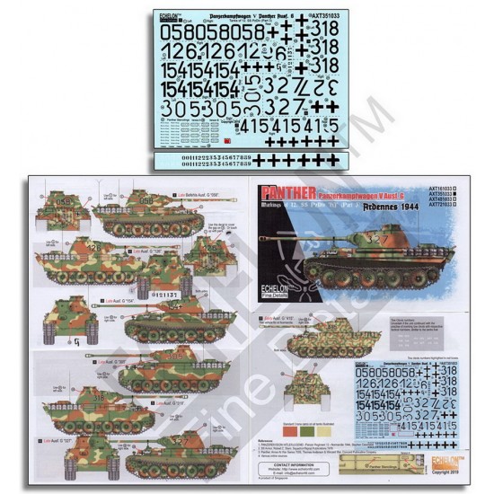 Decals for 1/35 12. SS-Pz.Div. Panthers (Pt3) Ardennes 1944