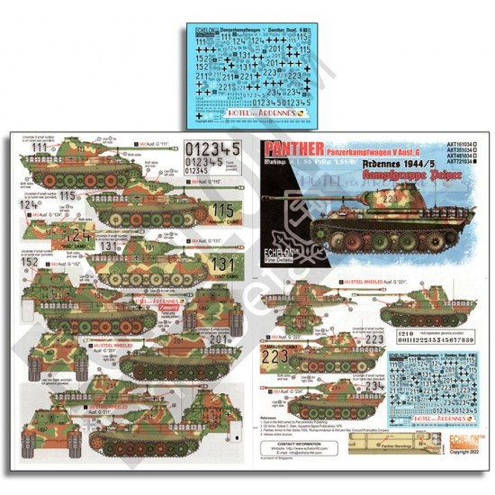 Decals for 1/72 1. SS-Pz.Rgt. Panthers Ardennes 1944/45 Kampfgruppe Peiper