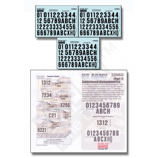 Decals for 1/35 US Army OIF Battleboard Alphanumeric (Part 1)
