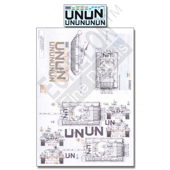 Decals for 1/35 UN Indian T-72M1s in Somalia