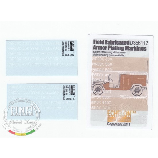 Decals for 1/35 Field Fabricated Armour Plating Markings