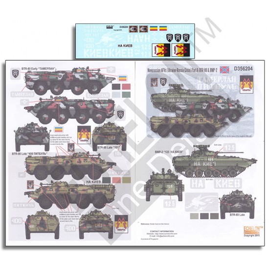 1/35 Novorossian AFVs (Ukraine - Russia Crisis) Decals Part 8: BTR-80 and BMP-2