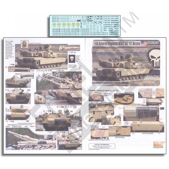 1/35 1-64th Armoured Regiment M1A2 SEP V2 Abrams (water-slide decals)