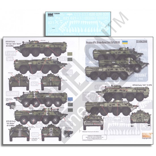 1/35 Ukrainian AFVs (Ukraine - Russia Crisis) Decals Part 5: BTR-80 (water-slide decals)