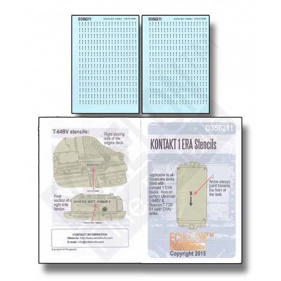 1/35 Kontakt 1 ERA Stencils (water-slide decals)