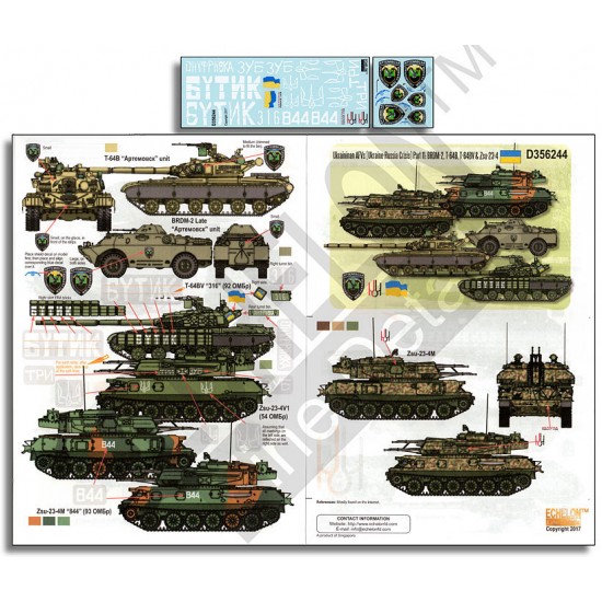 Decals for 1/35 Ukraine-Russia Crisis AFVs Part 11: BRDM-2, T-64B, T-64BV & Zsu-23-4