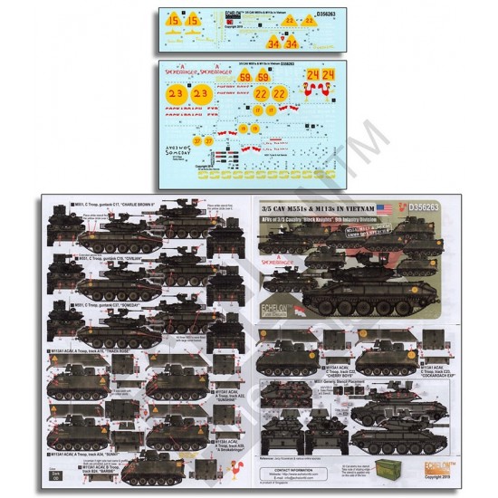 Decals for 1/35 3/5 CAV M551s & M113s in Vietnam