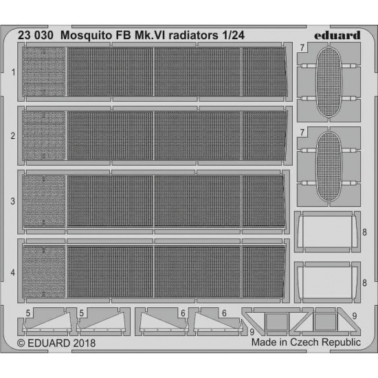 1/24 Mosquito FB Mk.VI Radiators Detail Set (PE) for Airfix kits