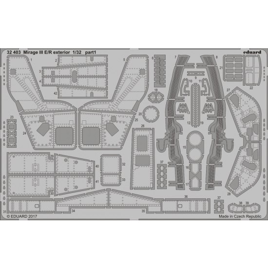 1/32 Dassault Mirage III E/R Exterior Detail Set for Italeri #2510 (2 Photo-Etched Sheets)
