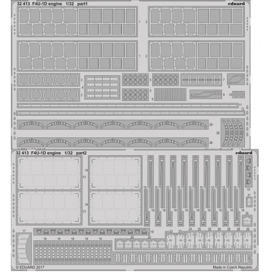 1/32 F4U-1D Engine Photo-Etched Set for Tamiya Models #60327