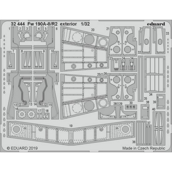1/32 Focke-Wulf Fw 190A-8/R2 Exterior Detail Parts (PE) for Revell kits