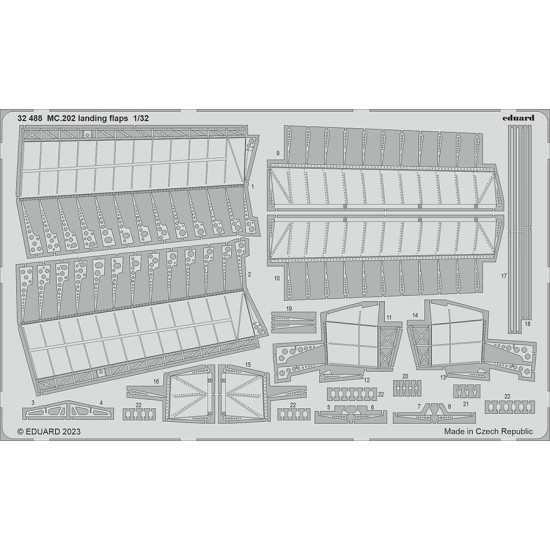 1/32 Macchi MC.202 Folgore Landing Flaps Photo-etched set for Italeri kits